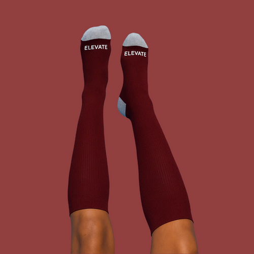 Burgundy Knee-High Compression Socks