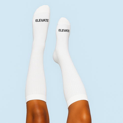 White Knee-High Compression Socks